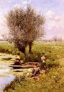 Emile Claus Afternoon Along The River oil on canvas